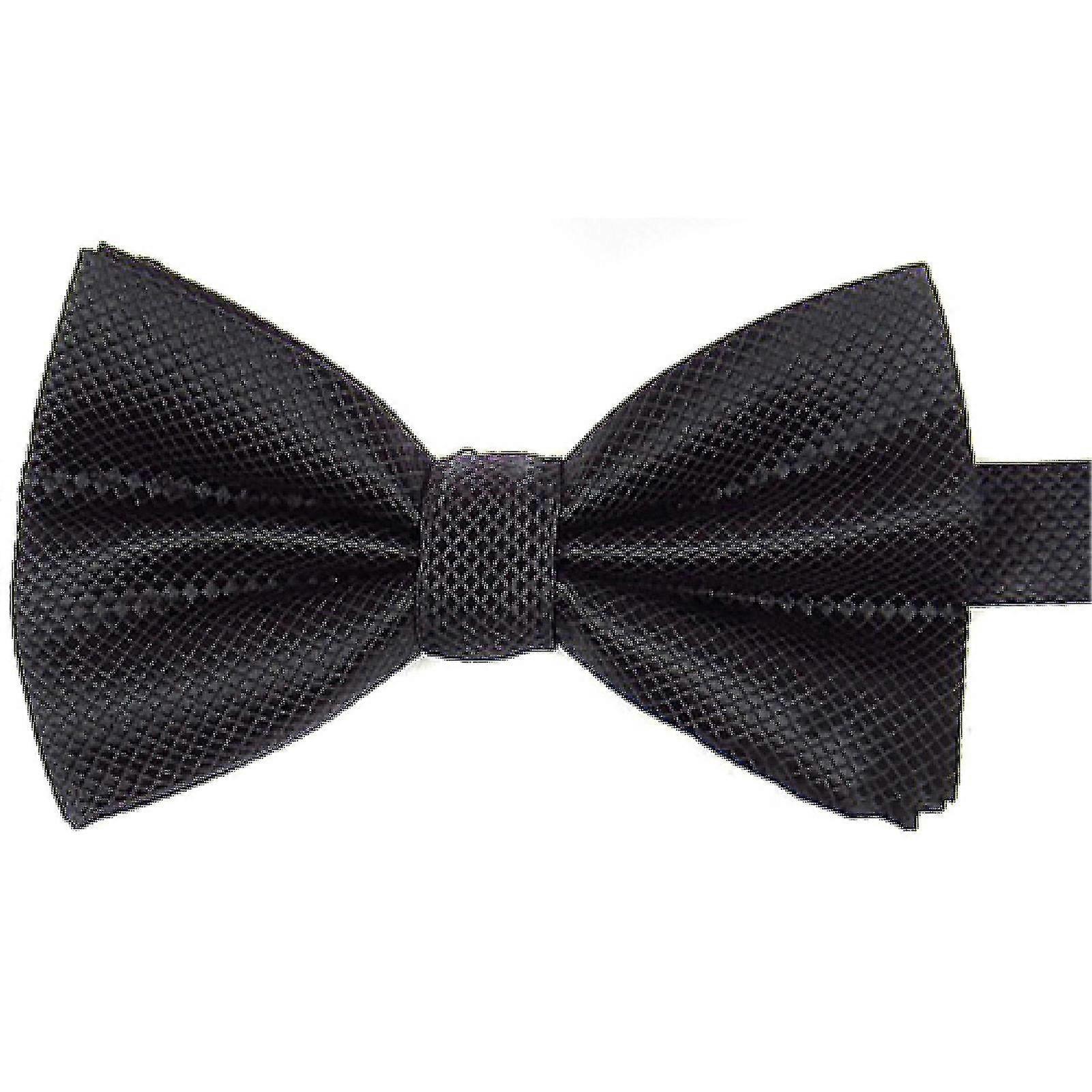 JiaWei Bow Tie Grid Pattern Skin-friendly Polyester Wedding Formal Meeting Necktie For Men cYb