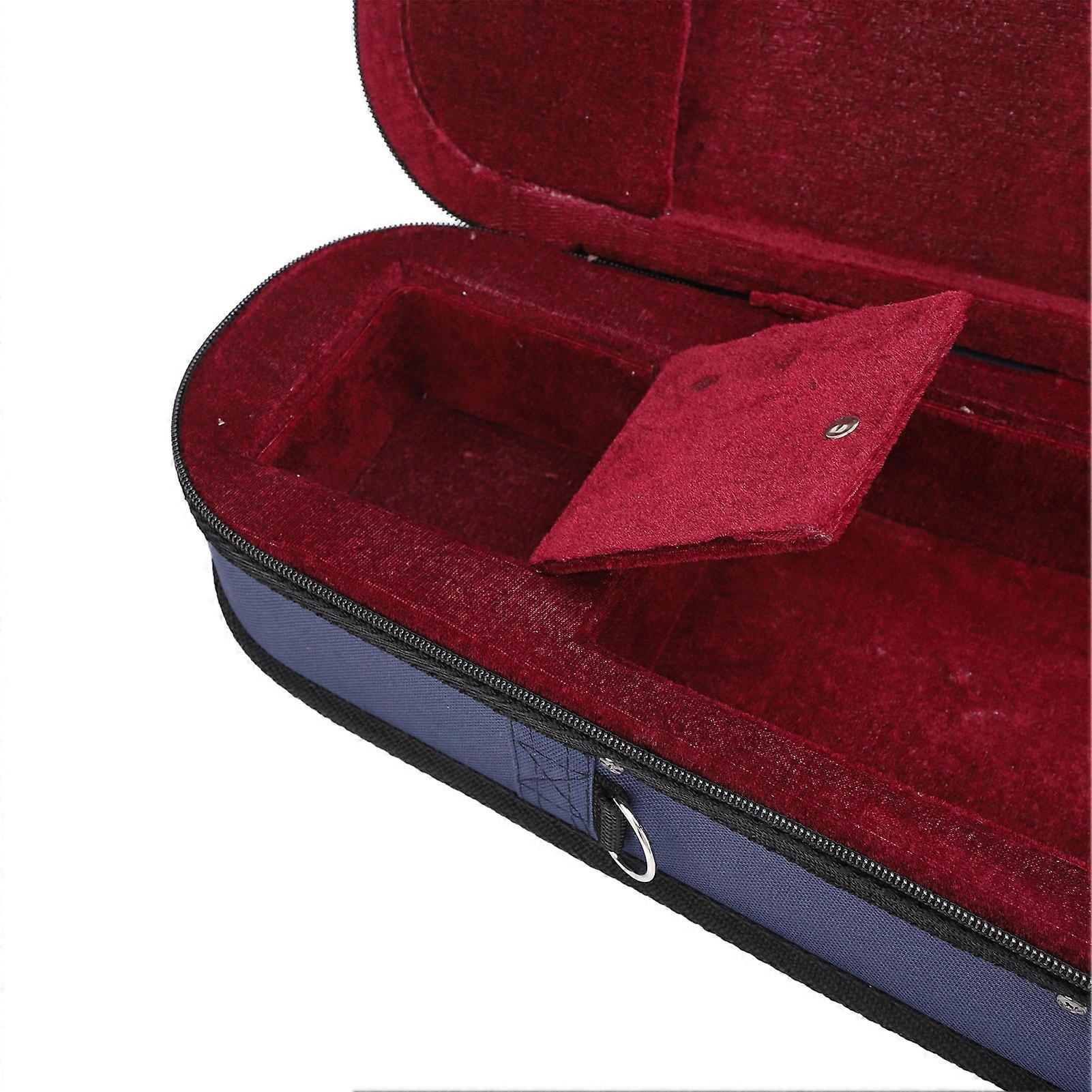 3層の三角形バイオリンケース、軽量で耐圧性、湿度計と赤い裏地付き