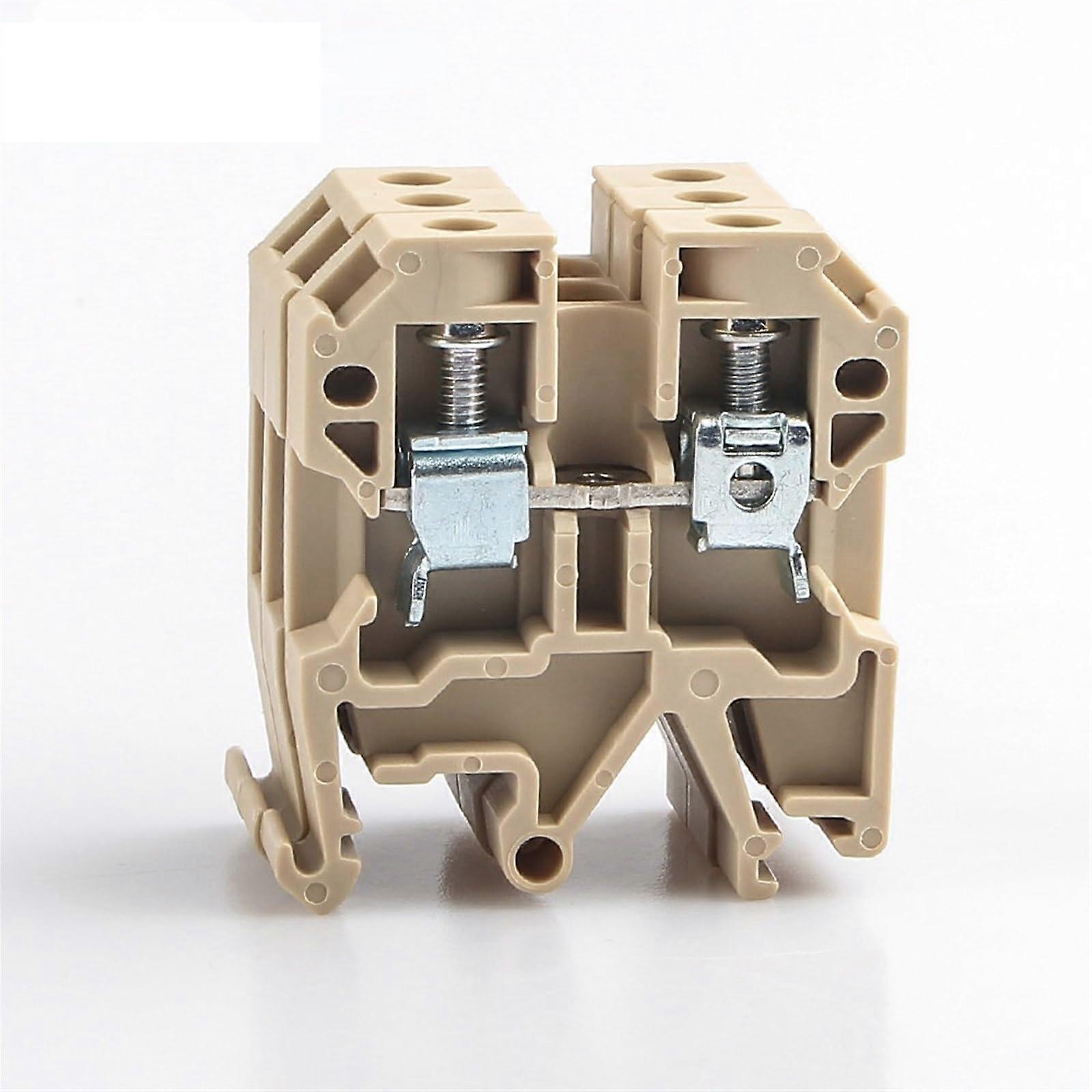 SAK-6EN Din Rail Terminal Blocks 10Pcs Screw Connection 6mm² Wire Conductor Compatible Electrical Connectors