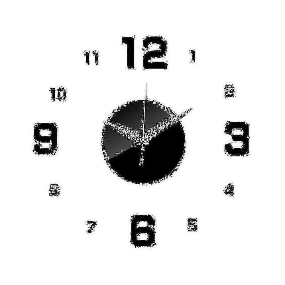 Frameless Mirror Surface Wall Clock - Large Silent Movement, Decorative for Home & Office
