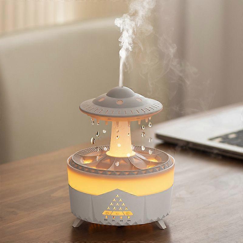 Umidificatore a pioggia a nuvola con timer, luce notturna con diffusore di oli essenziali a 7 colori, lampada da atmosfera per camera da letto lampada da tavolo telecomandata con suono a goccia d'acqua