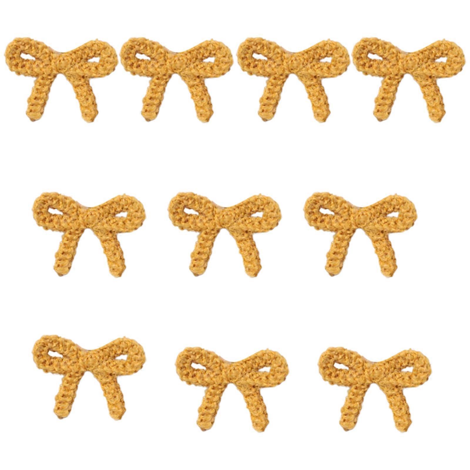 10Pcs Bowknot Coudre sur Fil Patchs Broderie Applique Bowknot Brodé Coudre sur Réparation Patches pour Vêtements Vestes curcuma