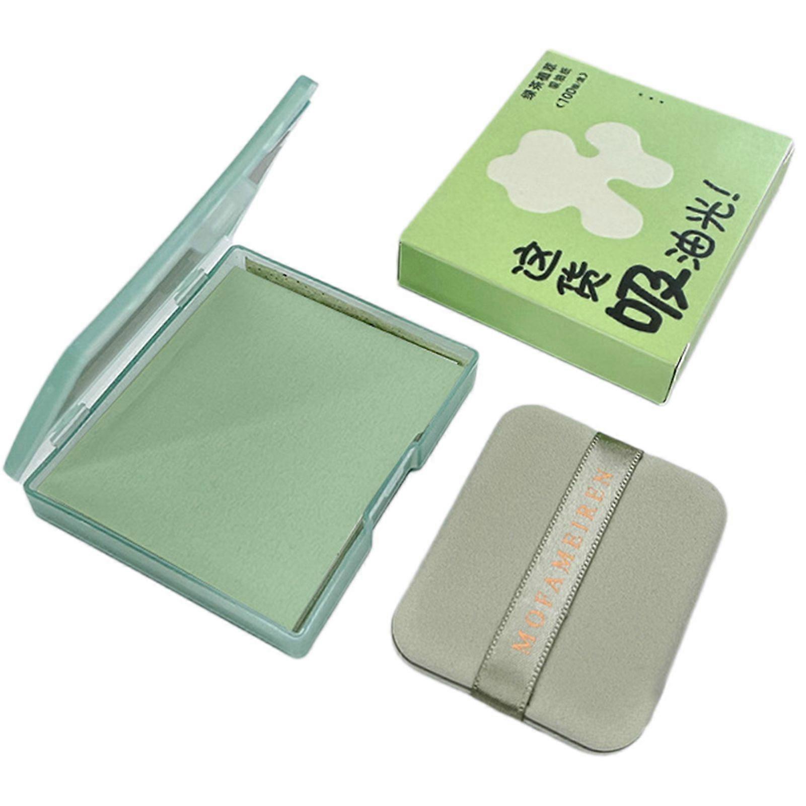 Oil Absorbing Sheets for Face 100 Sheets Portable Oil Control Blotting Paper with Mirror for Travel Home