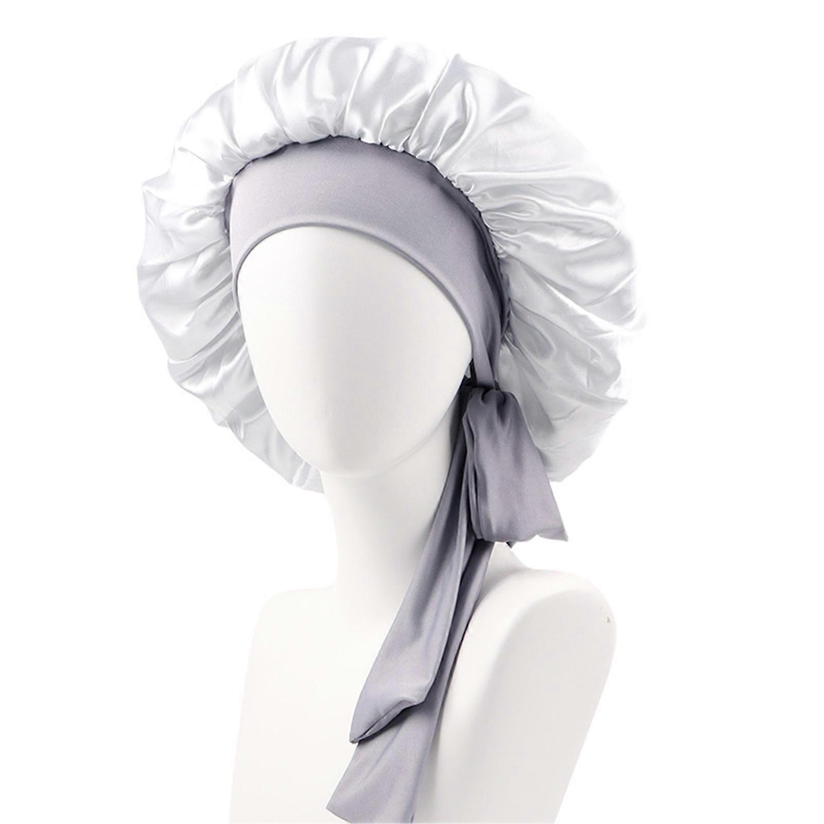 Sleeping Bonnet Hair Wrap Elastic and Reusable Bath Caps Satin