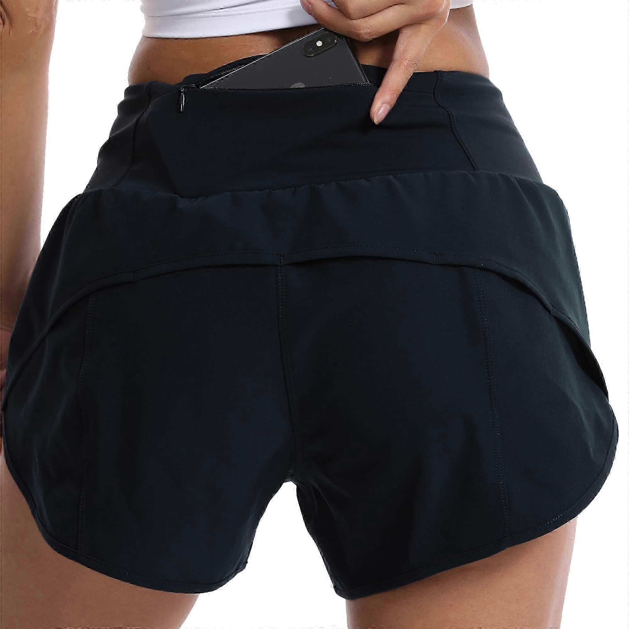 Women's High Waisted Running Shorts with Liner Lightweight Workout Shorts Pocket