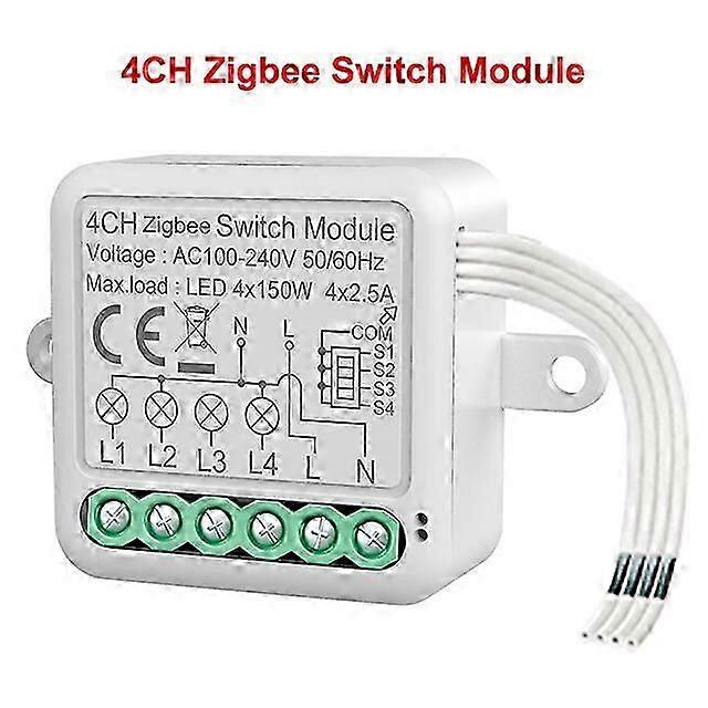 1/2/3/4 Gang Tuya Zigbee Smart Switch Module Relay With Neutral Smart Home