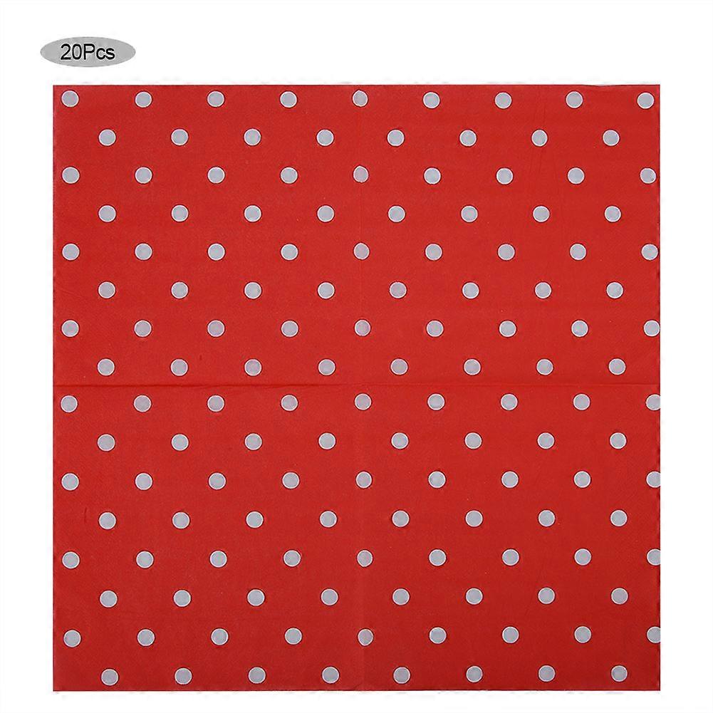 20 stuks Dots Papieren Servetten Partij Servetten Weefsels Servies voor Bruiloft Verjaardagsfeestje Rood