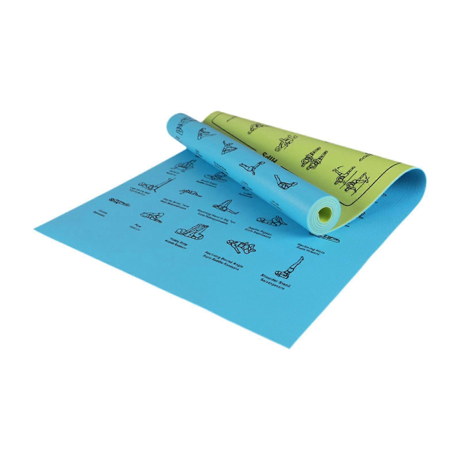 Yoga Mat Non Slip Body Stretching Mat  PVC Exercise Mat Exercise Mat for Fitness Floor Exercise-color: Blue