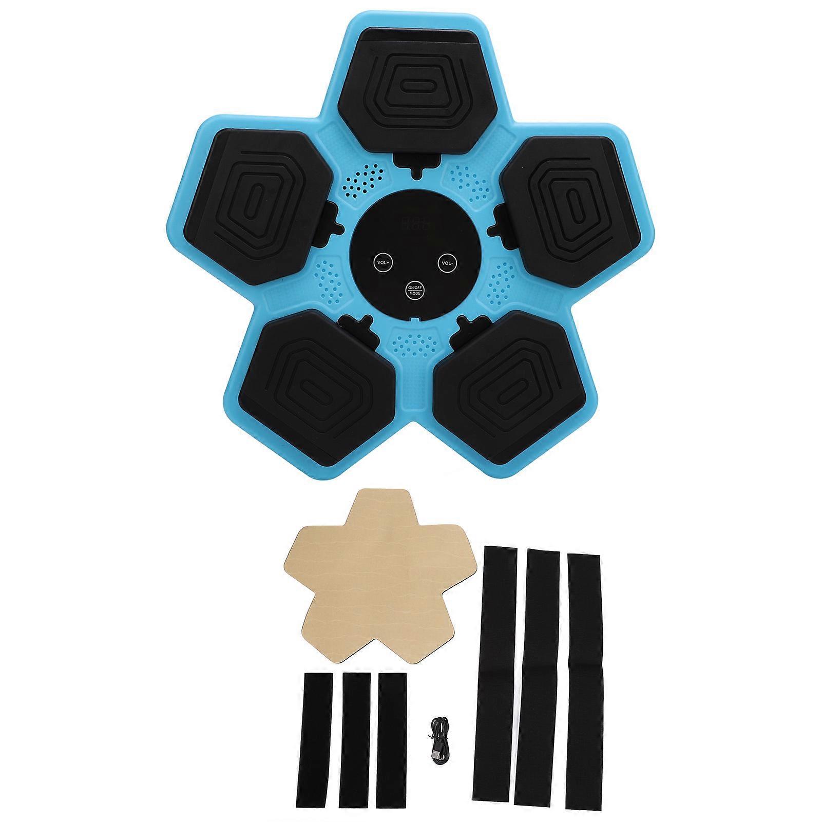 Music Boxing Machine Wall Mounted Rechargeable Bluetooth Electronic Boxing Target for Kids Home Gym Blue