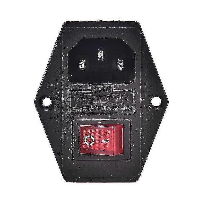 3 Pin Ac Inlet Male Plug Power Socket With Fuse Switch 10a 250v - High Quality lucky