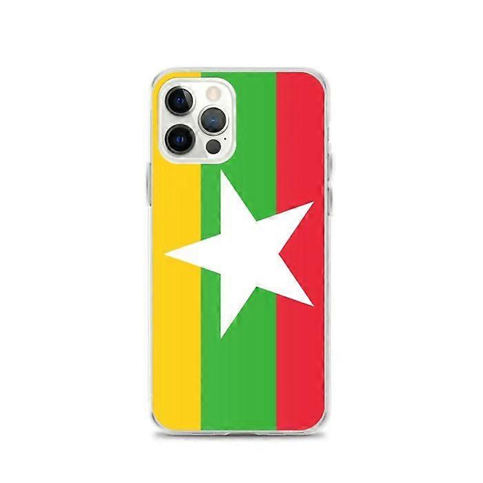 iPhone Case - Multicolored - Flag of Myanmar - Soft - Slim and Lightweight Design - iPhone 12 Pro