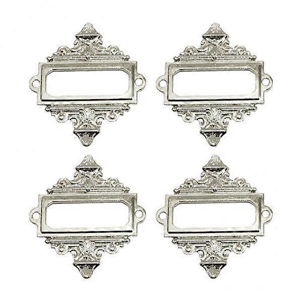 4x 4Pcs Library Tag Label Holder Metal