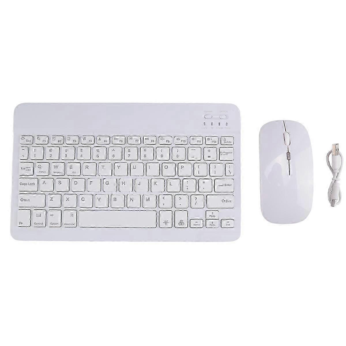 Kit combinado de teclado e mouse sem fio de 10 polegadas com retroiluminação RGB e teclado e mouse Bluetooth recarregáveis