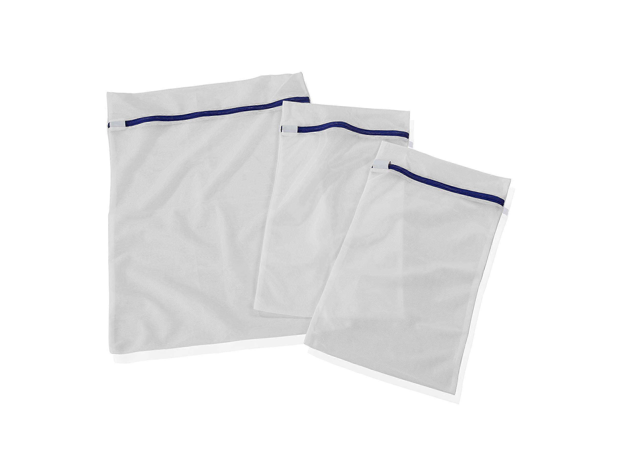 Laundry Net Set of 3, Wash Bag with Zip, up to 90°