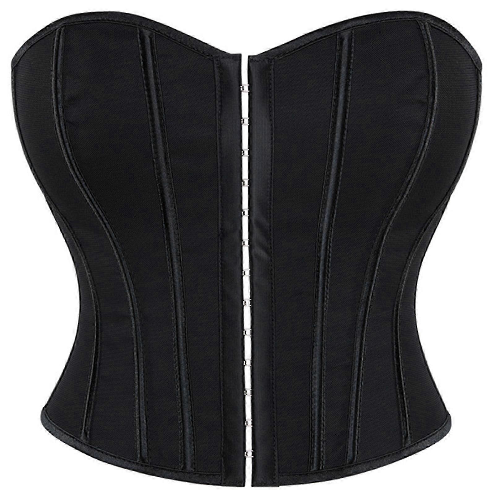 Stylish Strapless Corset with Leopard Print and Lace-Up Design Featuring Front Button Closure