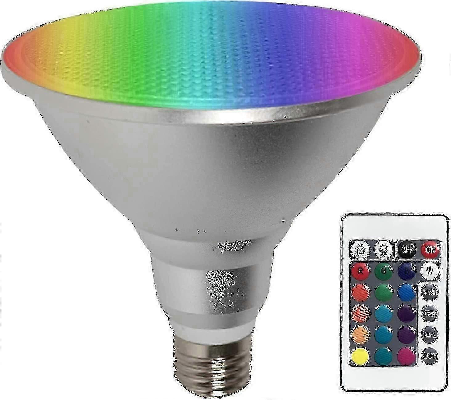 PAR38 LED Bulb 30W Dimmable RGB Color Changing, E27 Remote Control, Waterproof Indoor/Outdoor Lamp