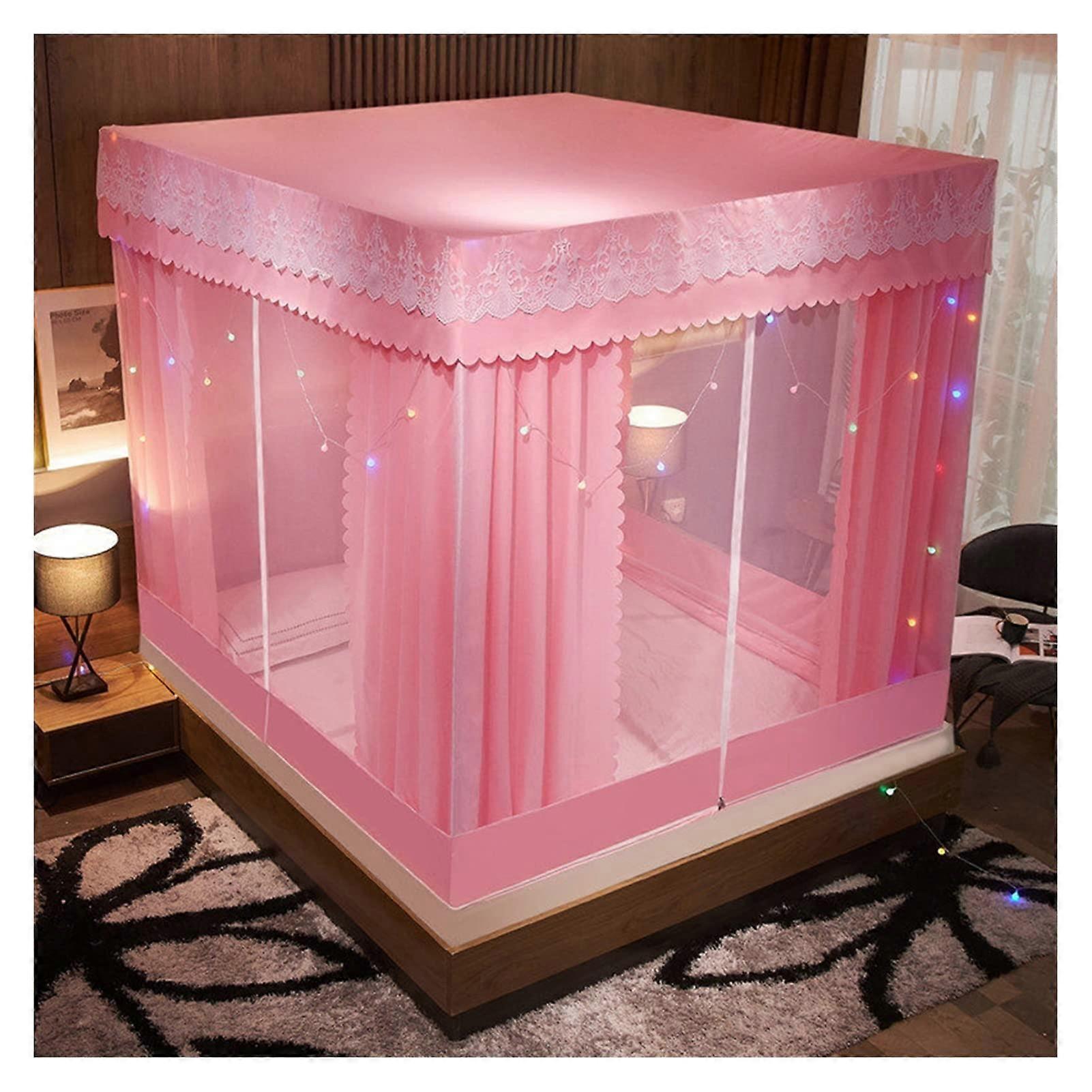 Mosquito Net For Dorms, Bed Canopy, Universal Transparent Net, Pink, 6 Ft Bed