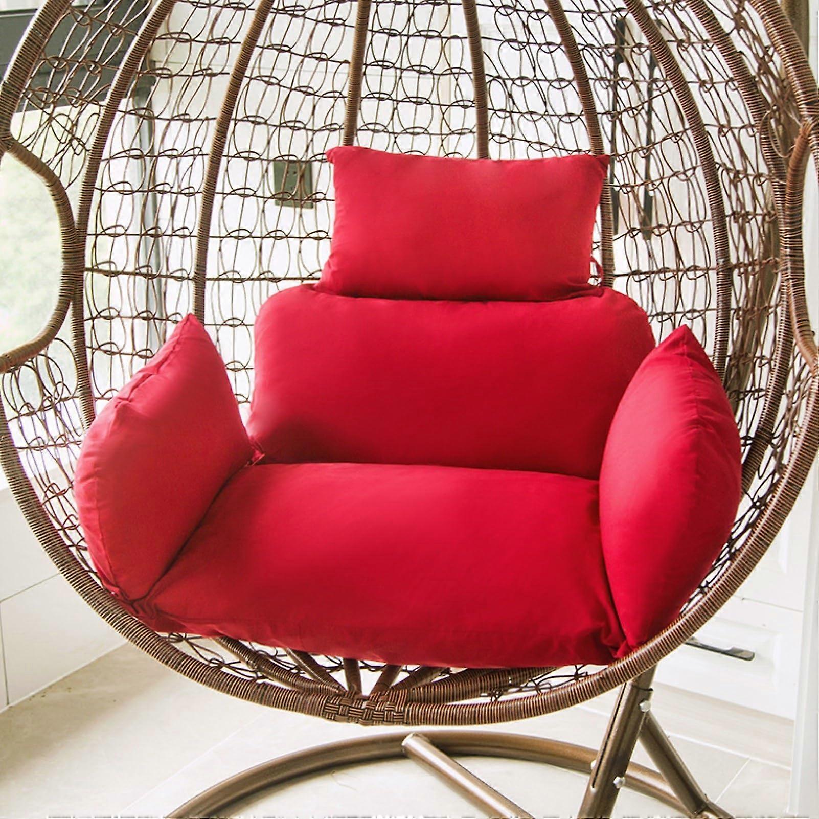 Hanging Egg Chair Cushion Replacement Thick Breathable Outdoor Cushion for Swing Chair, J Wine Red, Unit Size