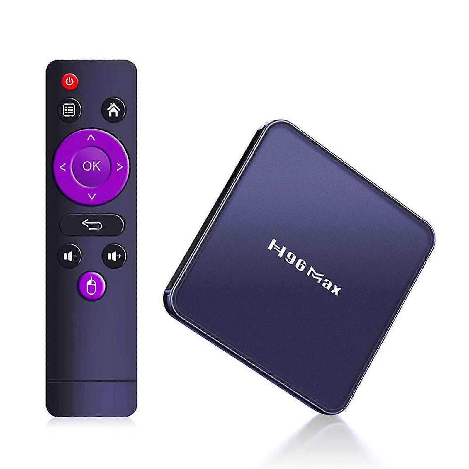 2025 H96 Max V12 Android 12.0 Smart TV Box UHD 4K Media Player RK3318 2GB/16GB 2.4G/5G Dual-band WiFi BT4.0 100M LAN VP9 H.265 Decoding with Remote Co