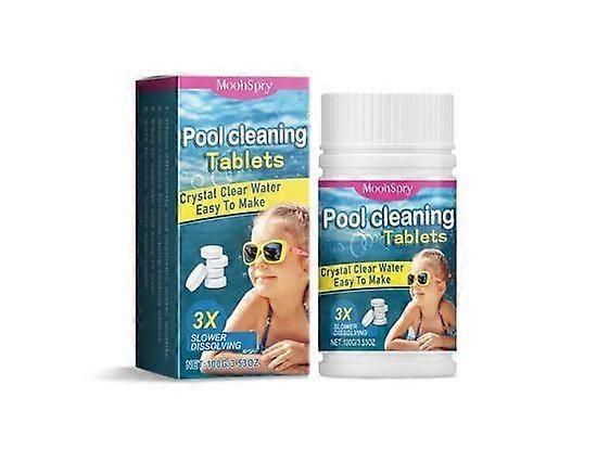 100g Chlorine Tablets for Swimming Pool, Multifunction Chlorine Tablets for Hot Tub, Slow-Dissolving Long-Lasting Pool Cleaning Tablet