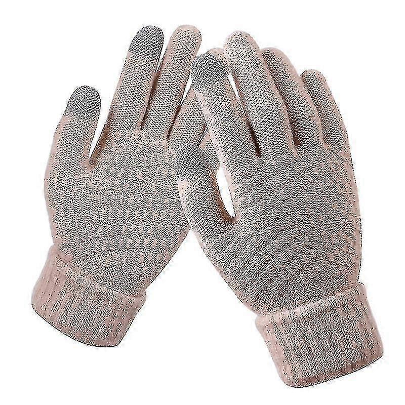 Women's Fleece Lined Knit Gloves - Winter Touch Screen Texting Gloves