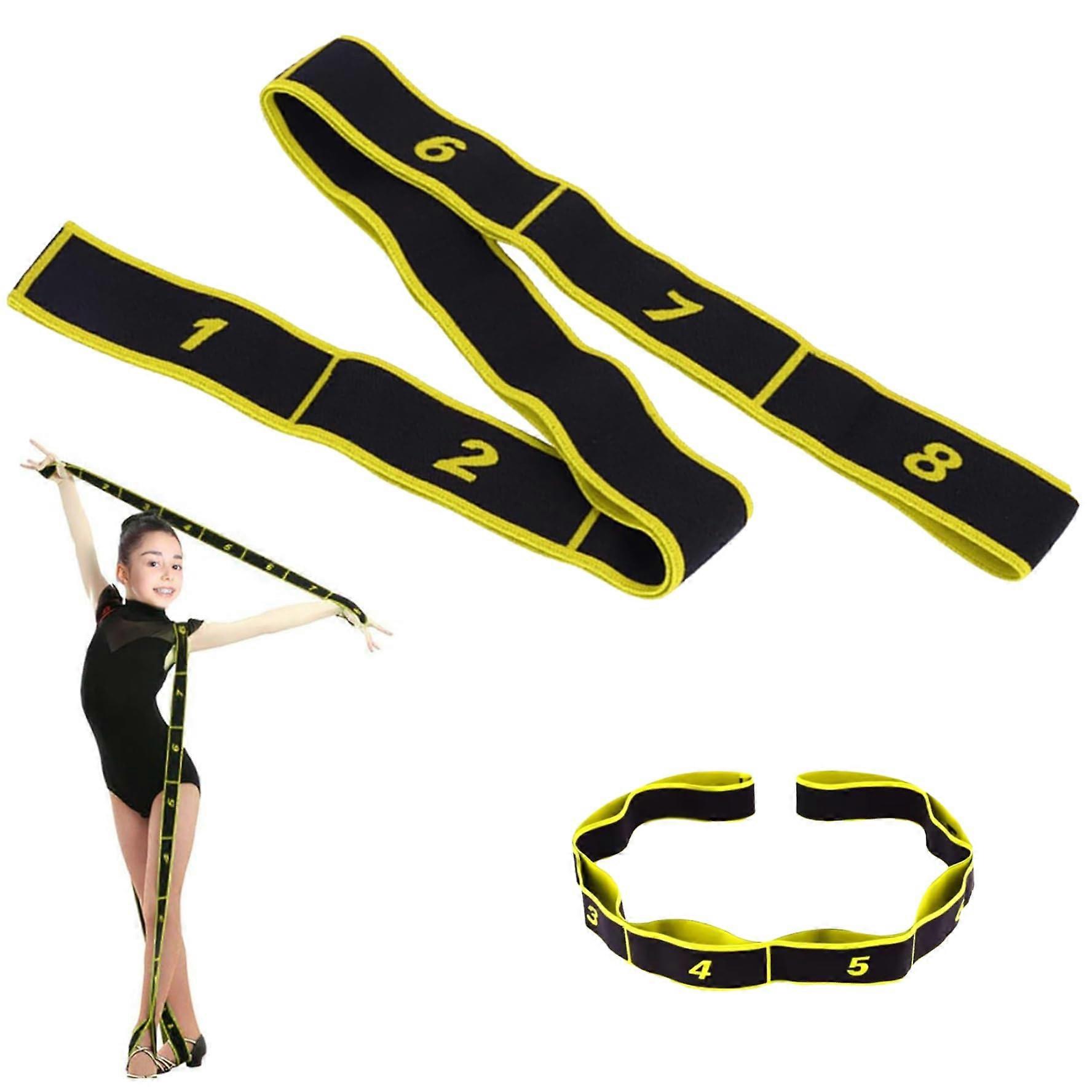 Yoga straps for stretching, elastic stretching bands with loops, multipurpose lighter, portable and washable yoga belt for, Pilates, ballet, dance