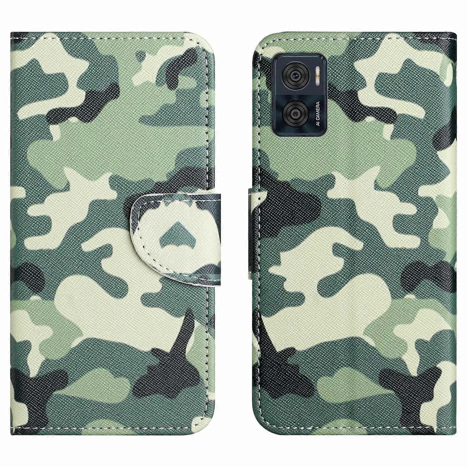 For Motorola Moto E14 4G/G04 4G/G04s 4G/G24 4G Leather Case Pattern Printing Cross Texture Phone Cov