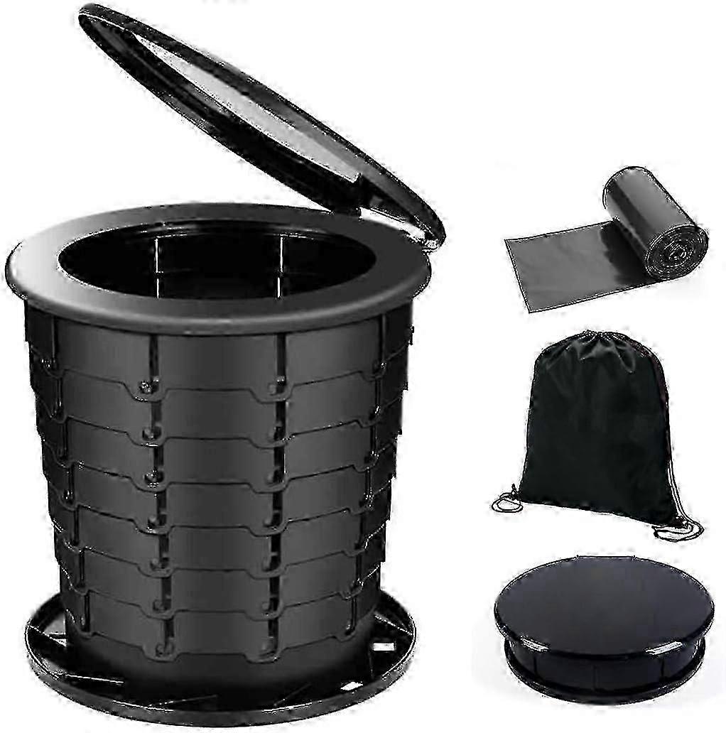 مرحاض محمول قابل للسحب للتخييم - كبير وقابل لتعديل الارتفاع (حتى 13 بوصة) - مرحاض تخييم قابل للطي للمشي لمسافات طويلة / السفر | قعادة محمولة للبالغين