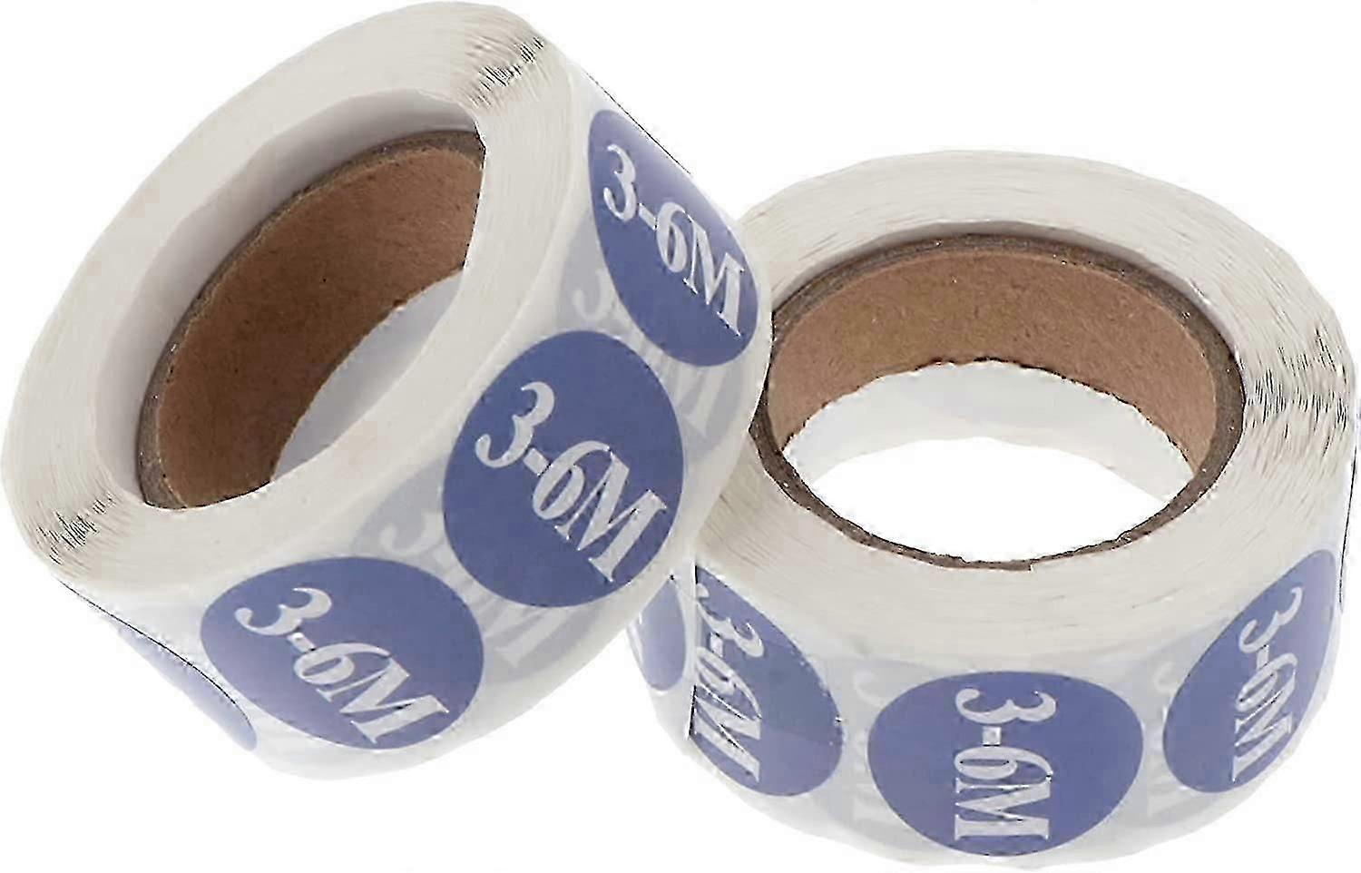 2 Rolls of Baby Clothing Size Round Stickers Adhesive Size Labels (3-6M)