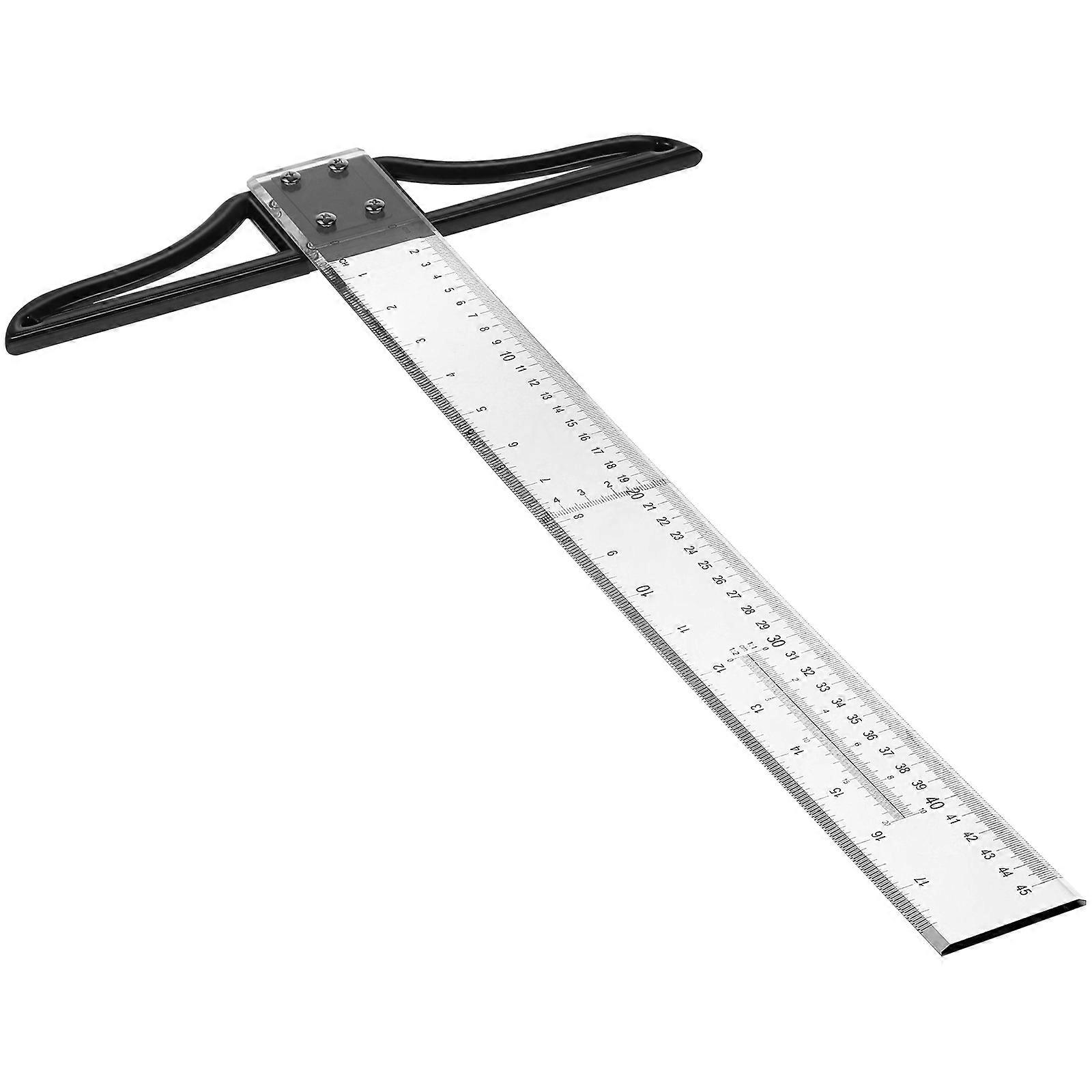 Woodworking Edg Ruler for Engineering Projects Precision Measuring Clear T Shape 52.60X29.00X1.30CM 1Pack