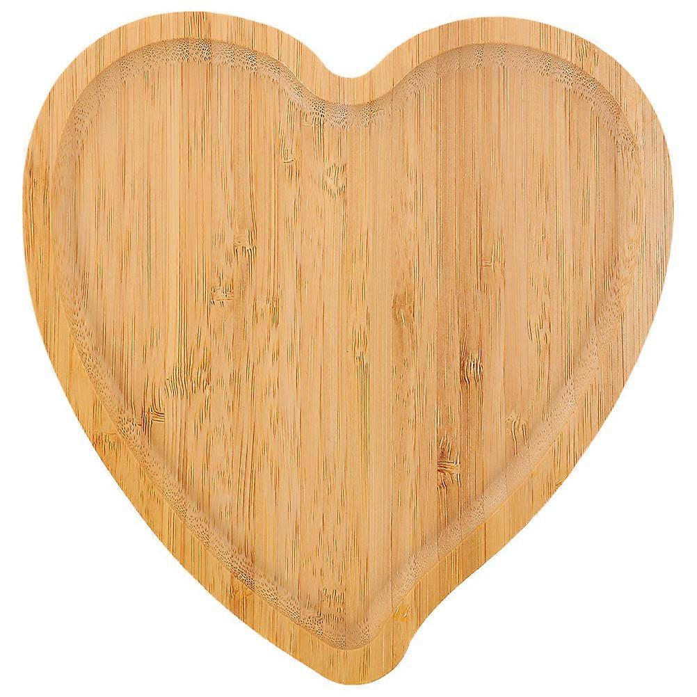 Rectangle Serving Tray Bamboo Serving Tray Anti-Slip Birthdays Heart-Shaped 1Set