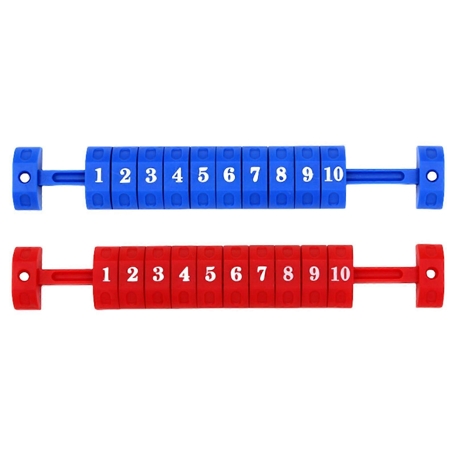 2pcs Table Football Counter Foosball Air Hockey Scoring Units Counters Scores Keeper 10 numbers rating counters indicators Red And Blue Ref: 4843