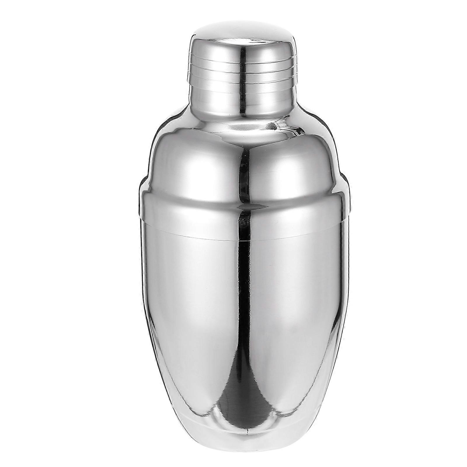 Cocktail Preparation Shaker Bartender Kit Cylindrical Design Silver 1Set