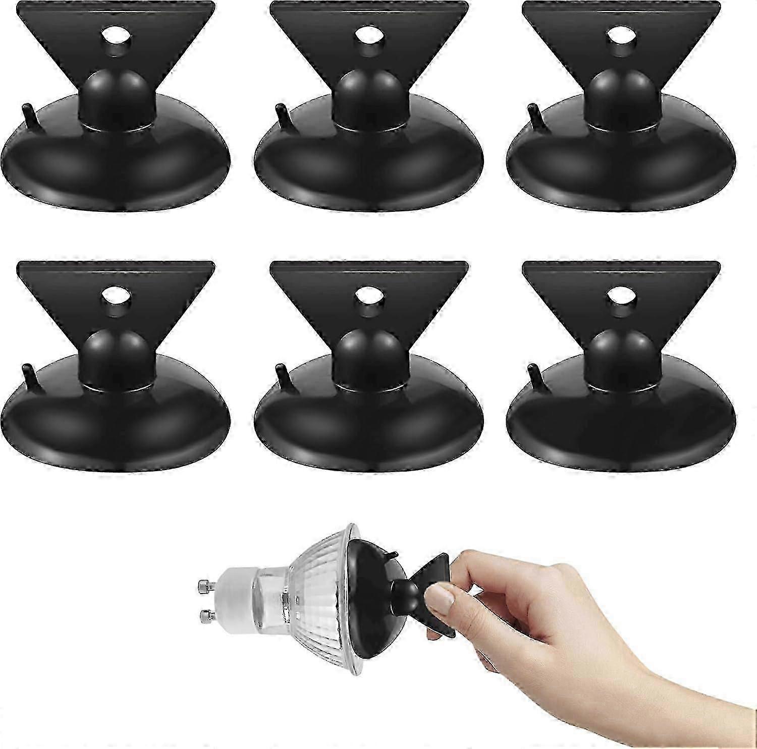 6PCS GU10 Removal Tool Black Small Suction Cup Practical Bulb Replacement Tool for Long Distance High Ceiling.