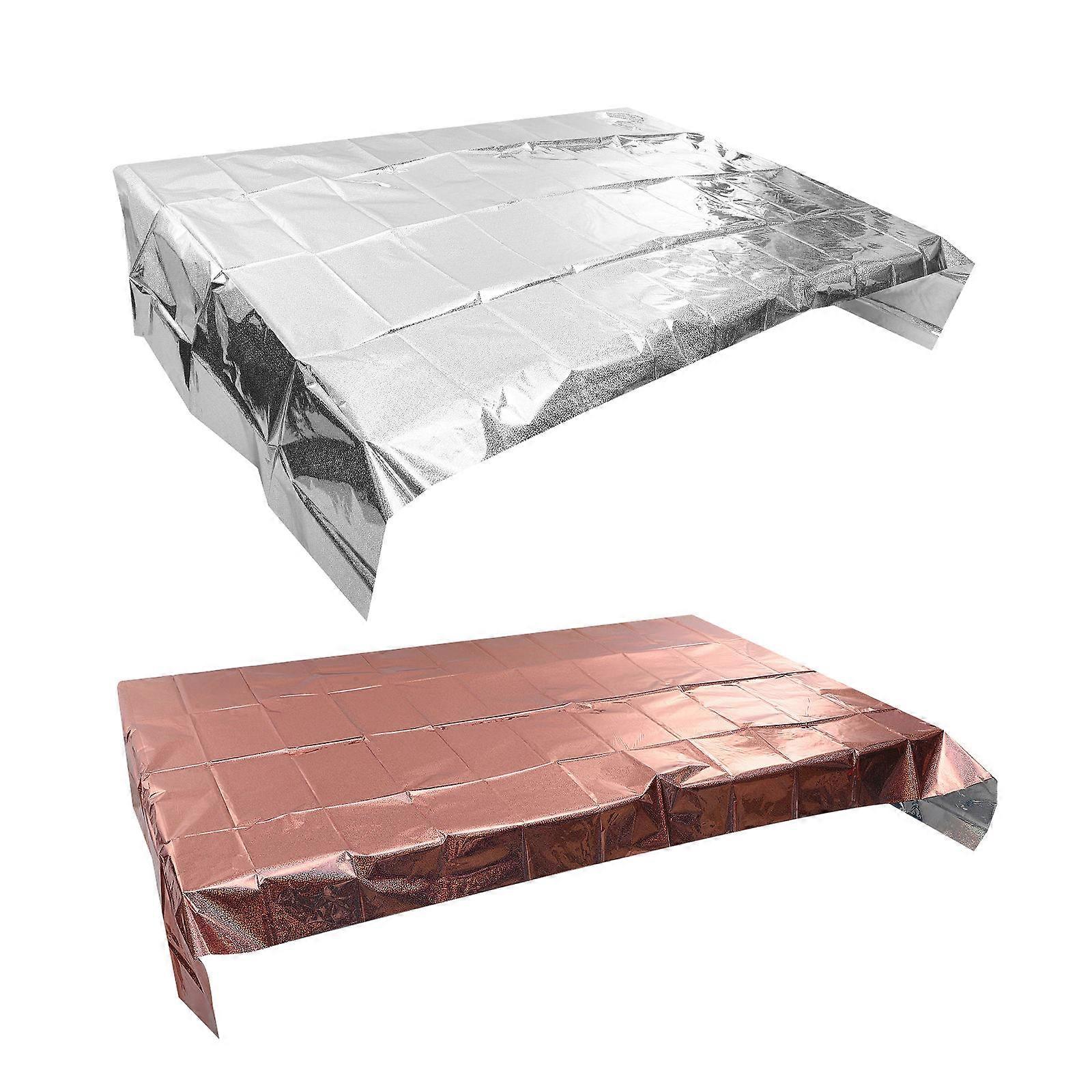 Decorative Table Cloth Rectangular Birthday Table Covering Rose Gold with Dots 274x137cm 2Pcs