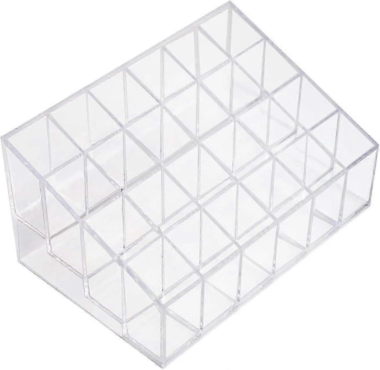 24 Grid Transparent Plastic Storage Box for Small Items, Clear Crystal Display Stand (Specify Size)