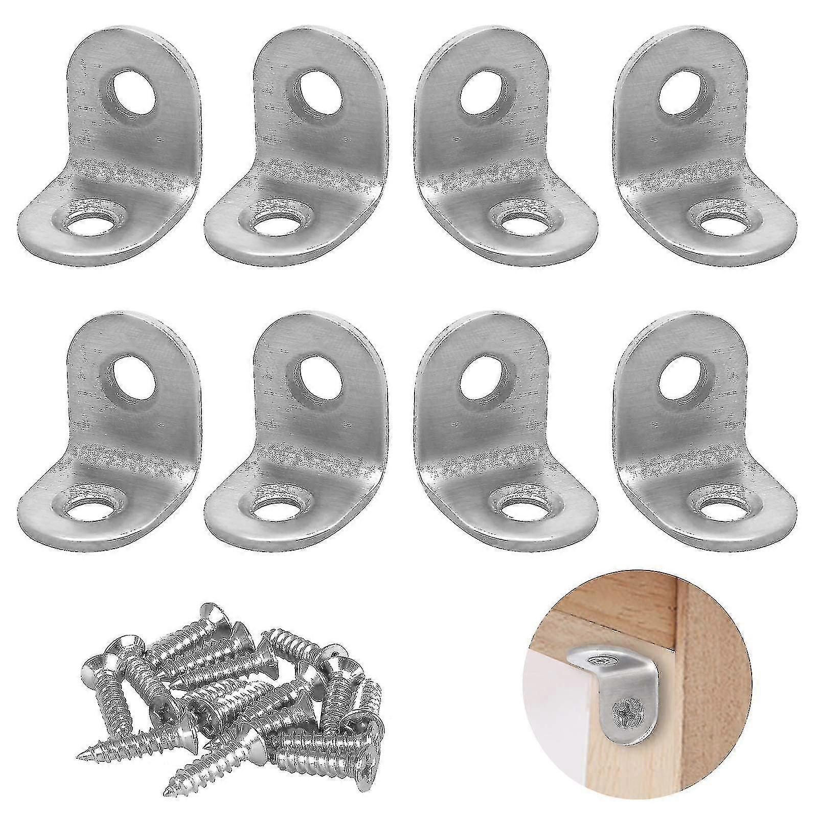 8pcs Small L Brackets, 20mm Right Angle Brackets with Screws