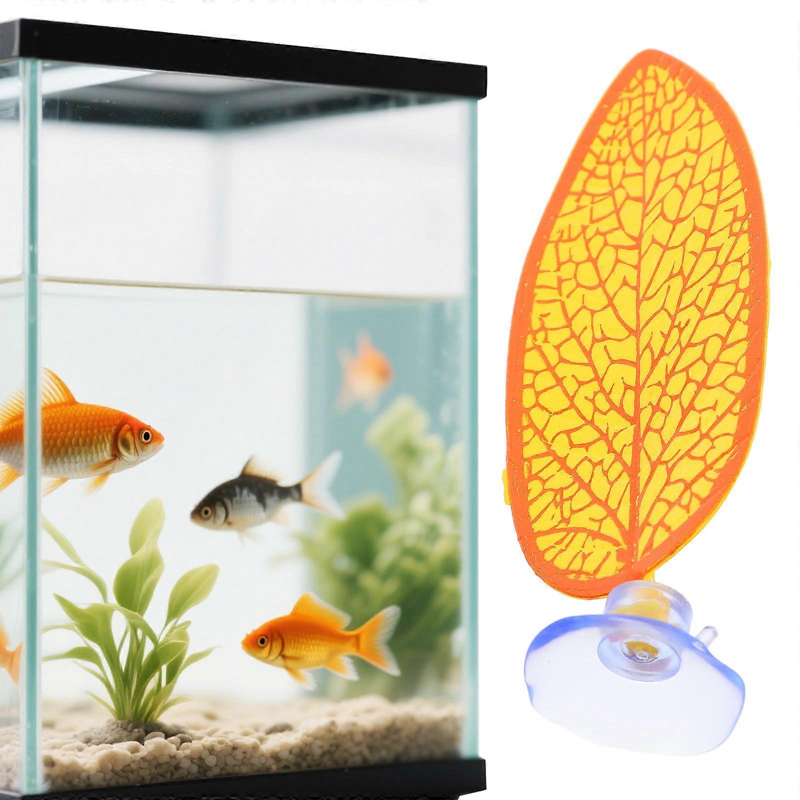 Leaf Pads Cup Decor Betta Hammock Leaf Pads Aquarium Use Yellow 10.70X4.30X0.10CM Aquarium Ornament 1Set