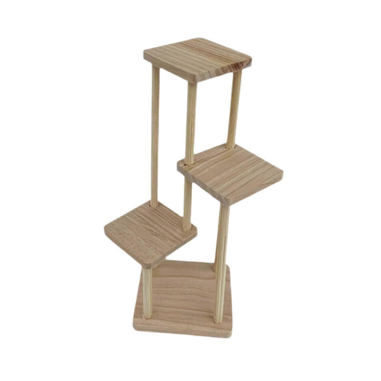 scala 1:12 casa delle bambole vaso di fiori scaffale decorazione in miniatura per camera da letto, design a 3 livelli