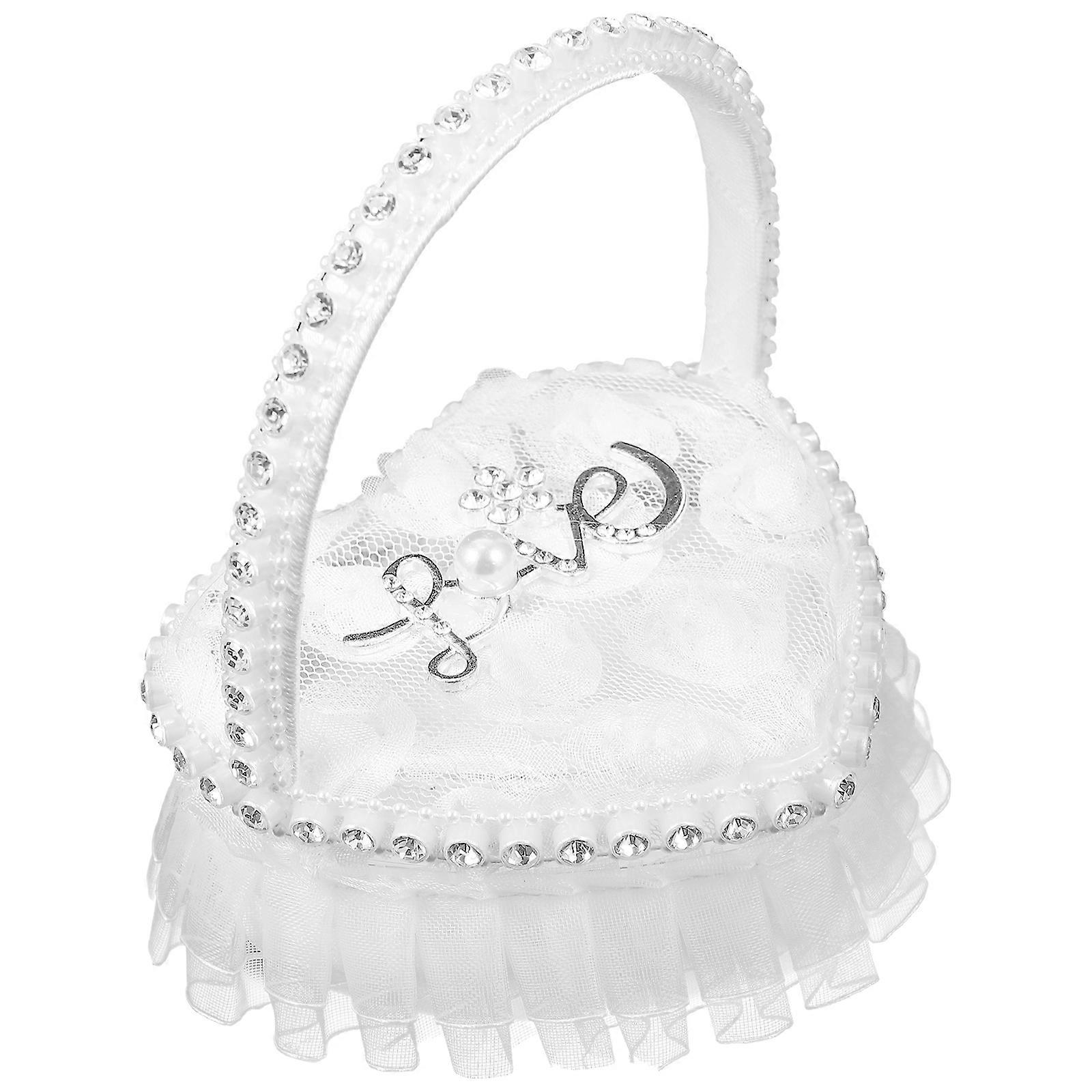 Ceremony Ring Pillow Heart-Shape Satin Storage For Beach Wedding 1Pack