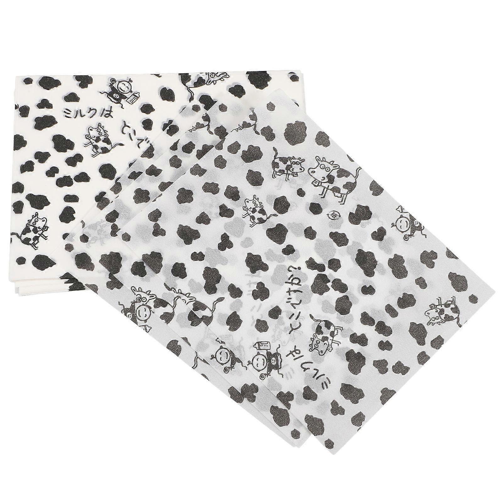 Baking Wrapping Packaging Cow Print Artistic Design 100 Sheets Black Paper