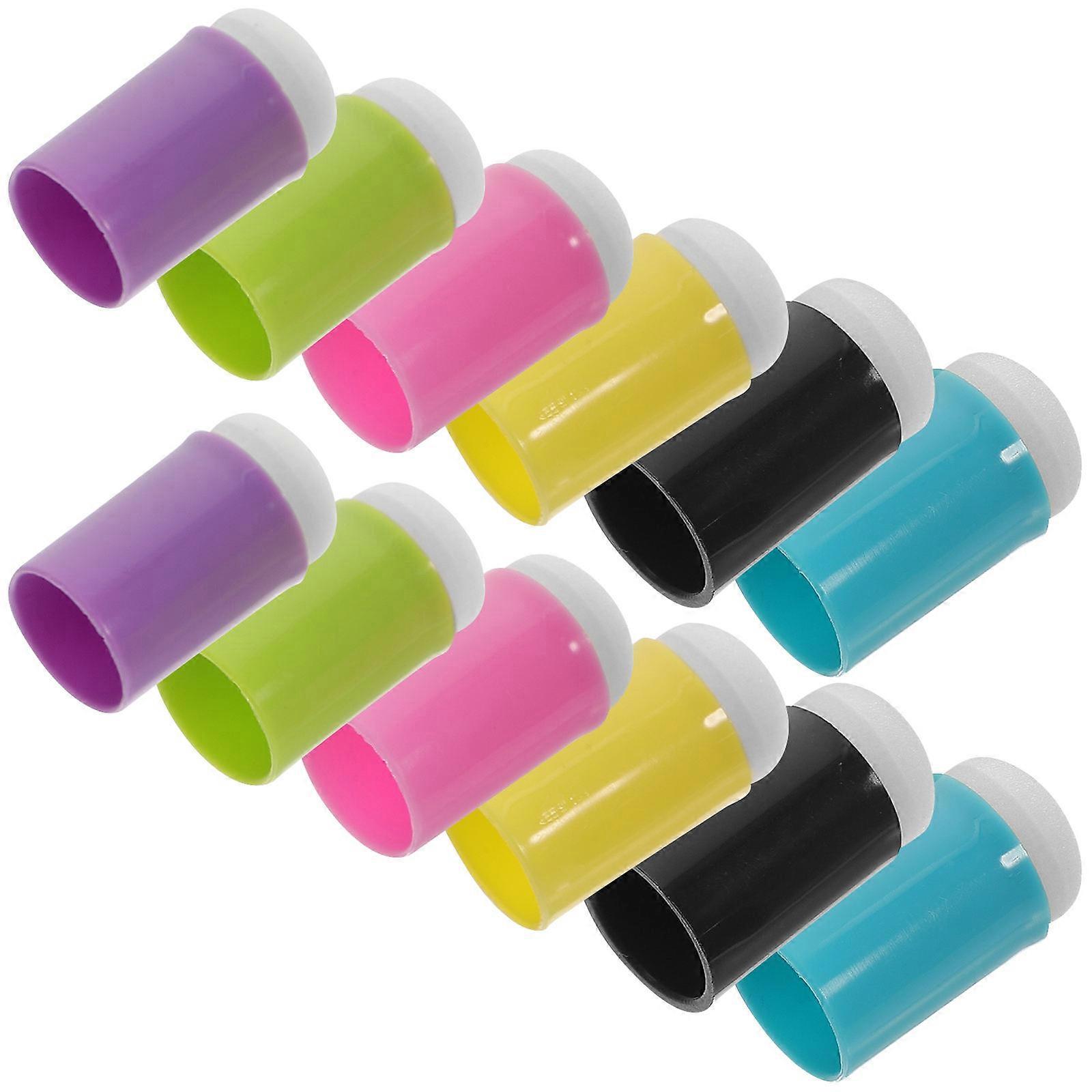12pcs Colorful Painting Sponge Daubers for Finger Art & Craft – Comfortable Grip, Oil & Watercolor Compatible, No Size or Color Included