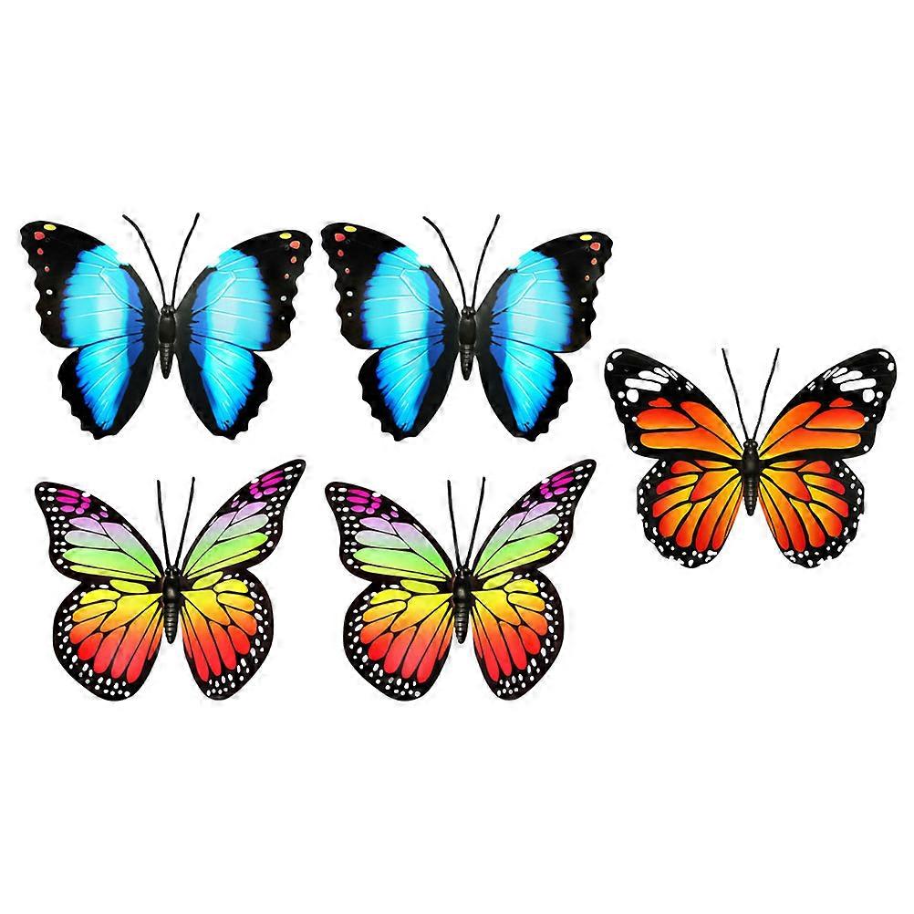 Simulation Rods PVC Outdoor Events Realistic Design Butterfly Shape Garden Decorations Outdoor 40x40cm 5Pcs