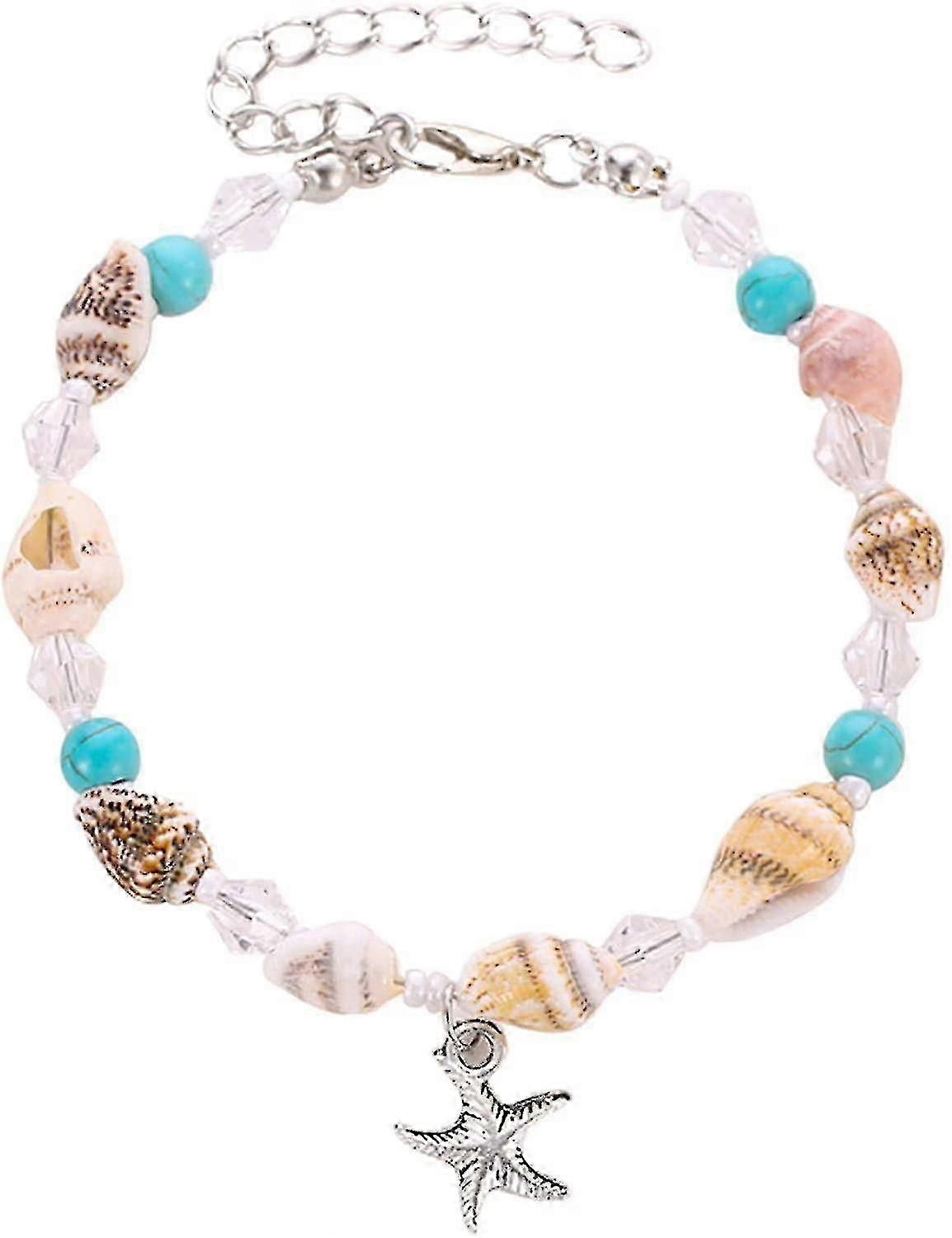 Boho Starfish and Shell Beaded Anklet for Beach and Summer Style