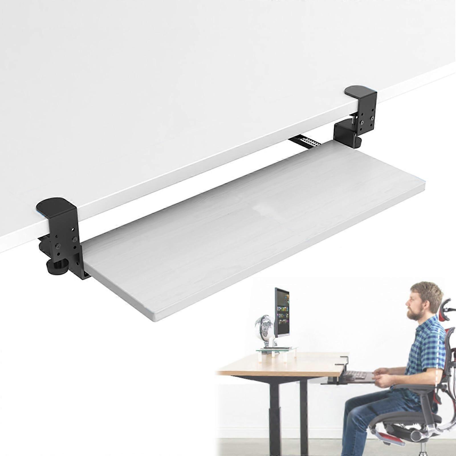 Clampon keyboard tray without drilling, armrest tray for desk extension, pullout keyboard/mouse platform
