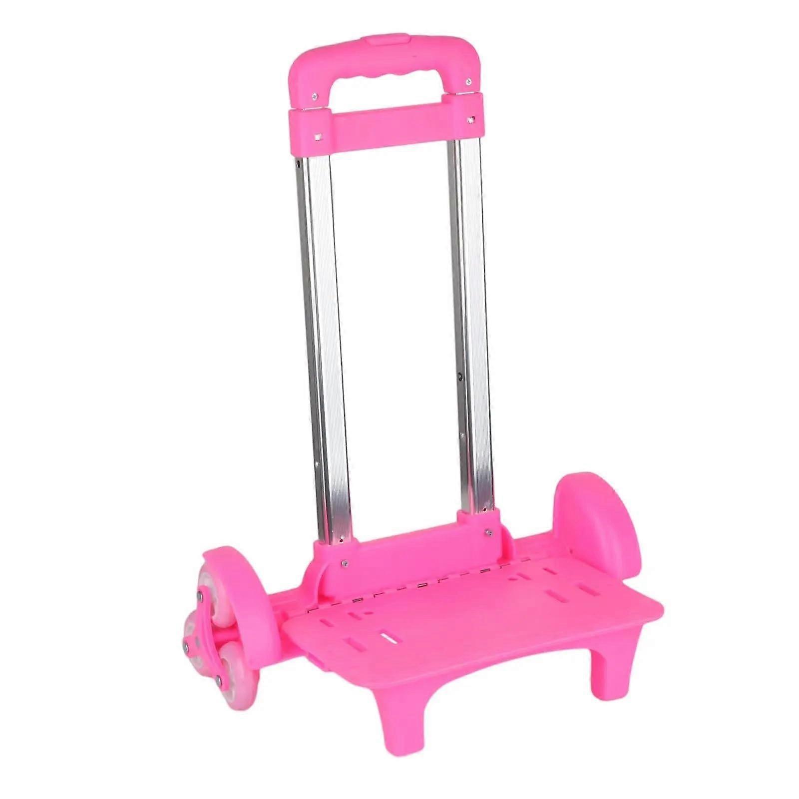 Folding Hand Trolley, Telescopic Handcart, 6 Wheels, Lightweight, Multifunctional (Pink)