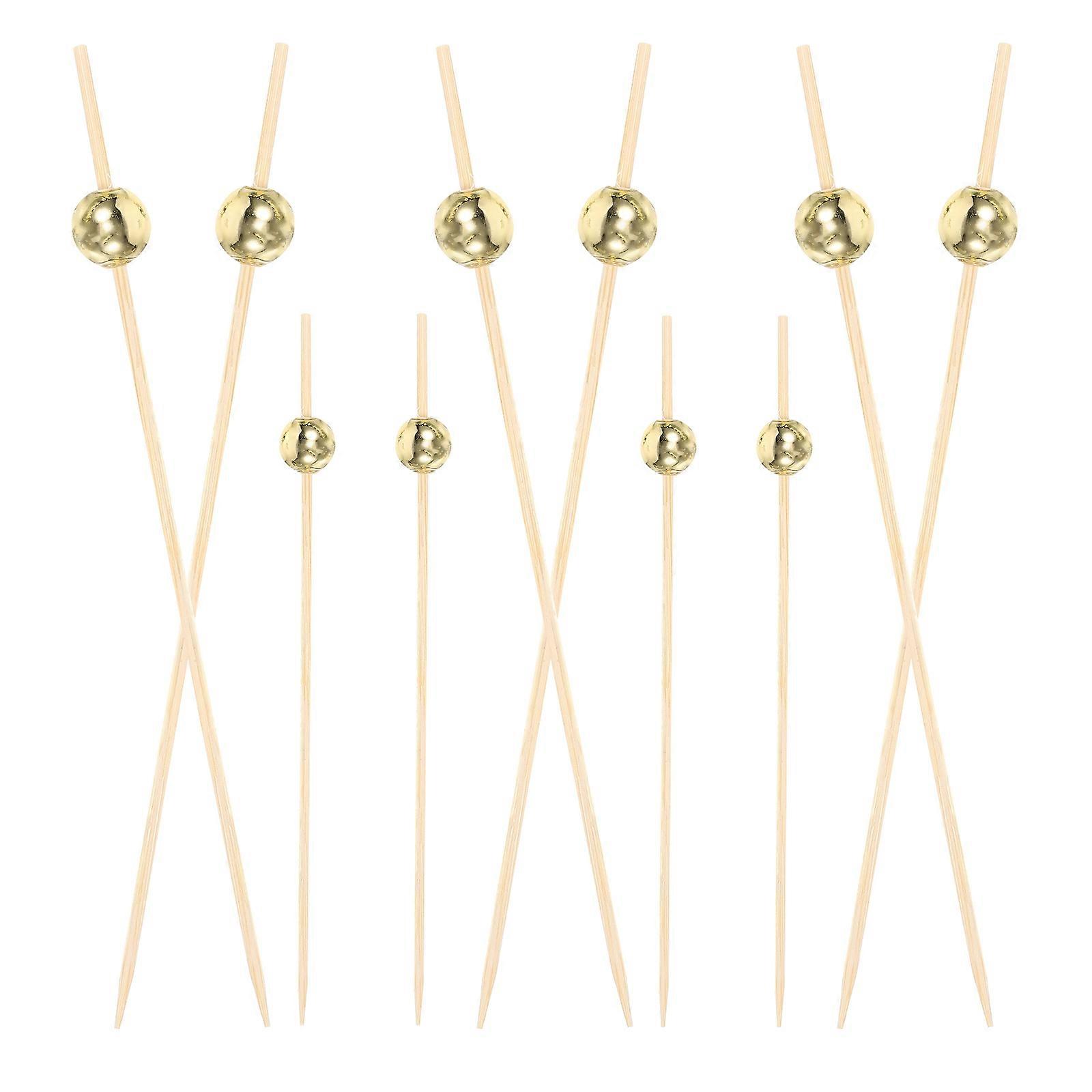 Appetizer Decorative Toothpicks Fruit Picks Barbecues 12CM Bamboo 100Pcs