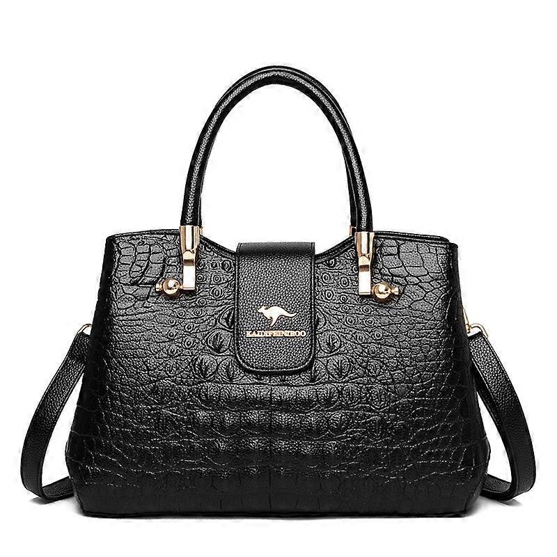 Ladies' hand-held, single-shoulder and cross-body bag, with large capacity for storage, made of crocodile-texture PU material