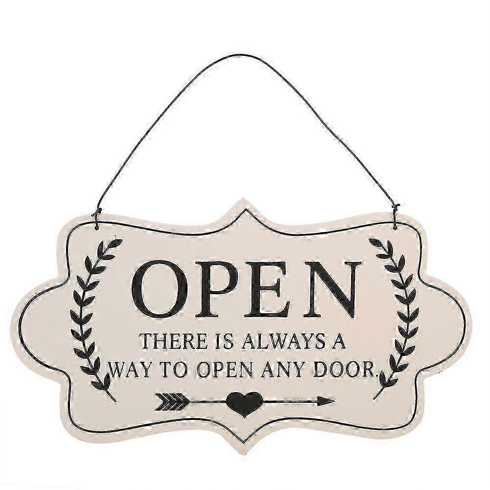 Decorative Double Sided Open/Closed Sign Hanging Signage (White)