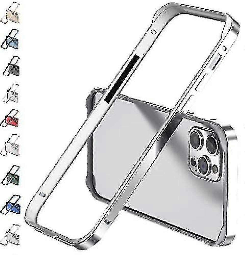 Metal Bumper Frame Case for Compatible Smartphones with Raised Edge